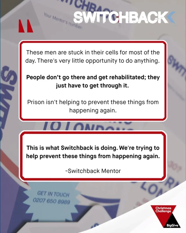 A moment from Switchback's work supporting prison-leavers